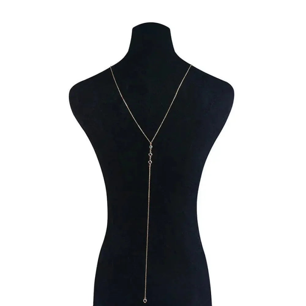 European and American cross - border jewelry bridal sexy back chain wedding leak back hanging ball body chain crystal pendant chain - Update AvenueUpdate Avenues210478193166001European and American cross - border jewelry bridal sexy back chain wedding leak back hanging ball body chain crystal pendant chain - Update AvenuesD0314 Gold