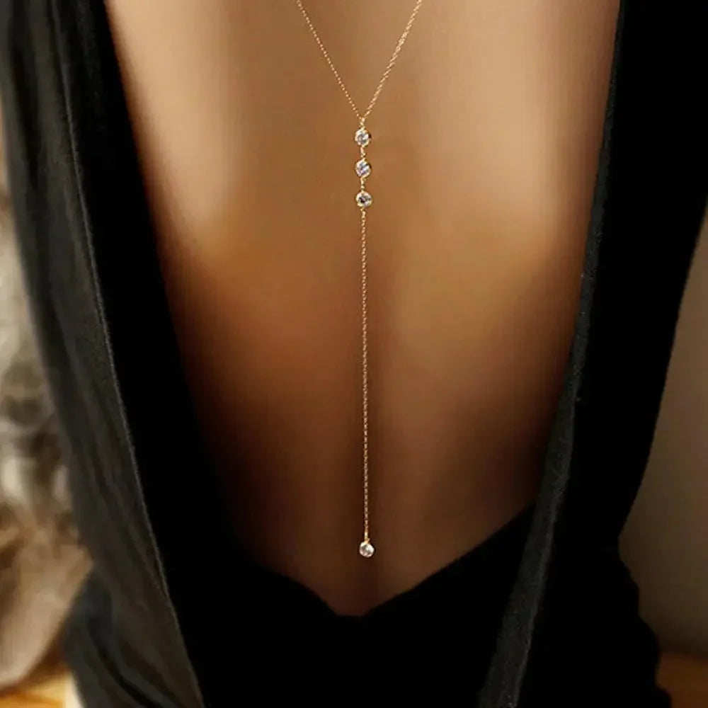 European and American cross - border jewelry bridal sexy back chain wedding leak back hanging ball body chain crystal pendant chain - Update AvenueUpdate Avenues210478193166001European and American cross - border jewelry bridal sexy back chain wedding leak back hanging ball body chain crystal pendant chain - Update AvenuesD0314 Gold