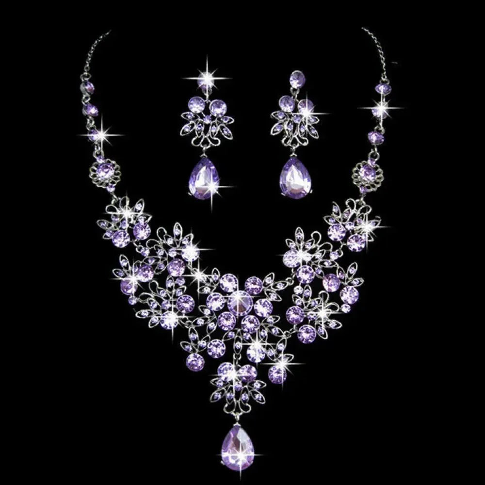 European and American foreign trade wedding butterfly big water drop necklace earrings set wedding jewelry bridal wedding jewelry accessories - Update AvenueUpdate Avenues218832507964002European and American foreign trade wedding butterfly big water drop necklace earrings set wedding jewelry bridal wedding jewelry accessories - Update Avenuespurple