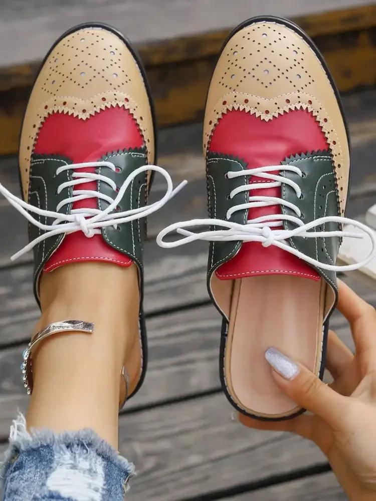 Eyelet Lace Up Slip-Ons