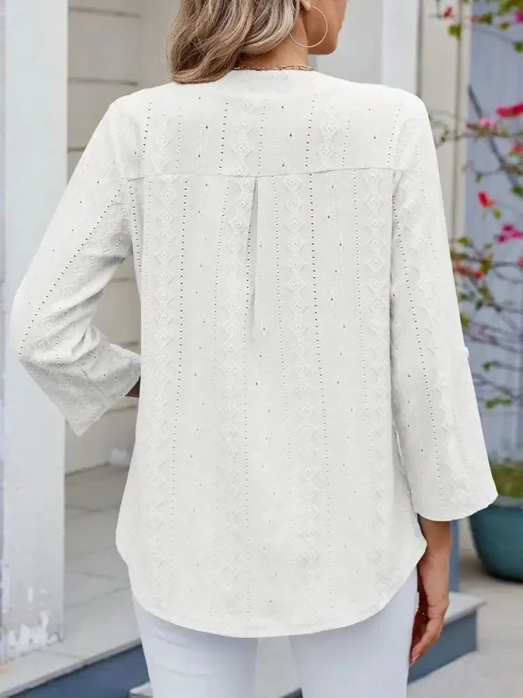 Eyelet Notched Roll - Tab Sleeve Top - Update AvenueT-ShirtsTrendsi100100517513773100100517513773a9ce92bc - 8205 - 41b4 - bf45 - fd329facbb8b - Max - OriginWhite