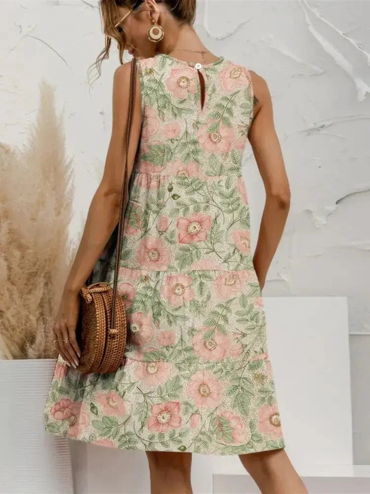 FAM - FAM Tiered Printed Round Neck Sleeveless Dress - Update AvenueEffortless Elegance: DressesTrendsi10010052016169110010052016169190cc6c0a - ca7c - 4dae - 99fc - f43a63ea5501 - MaxWatermelon pink