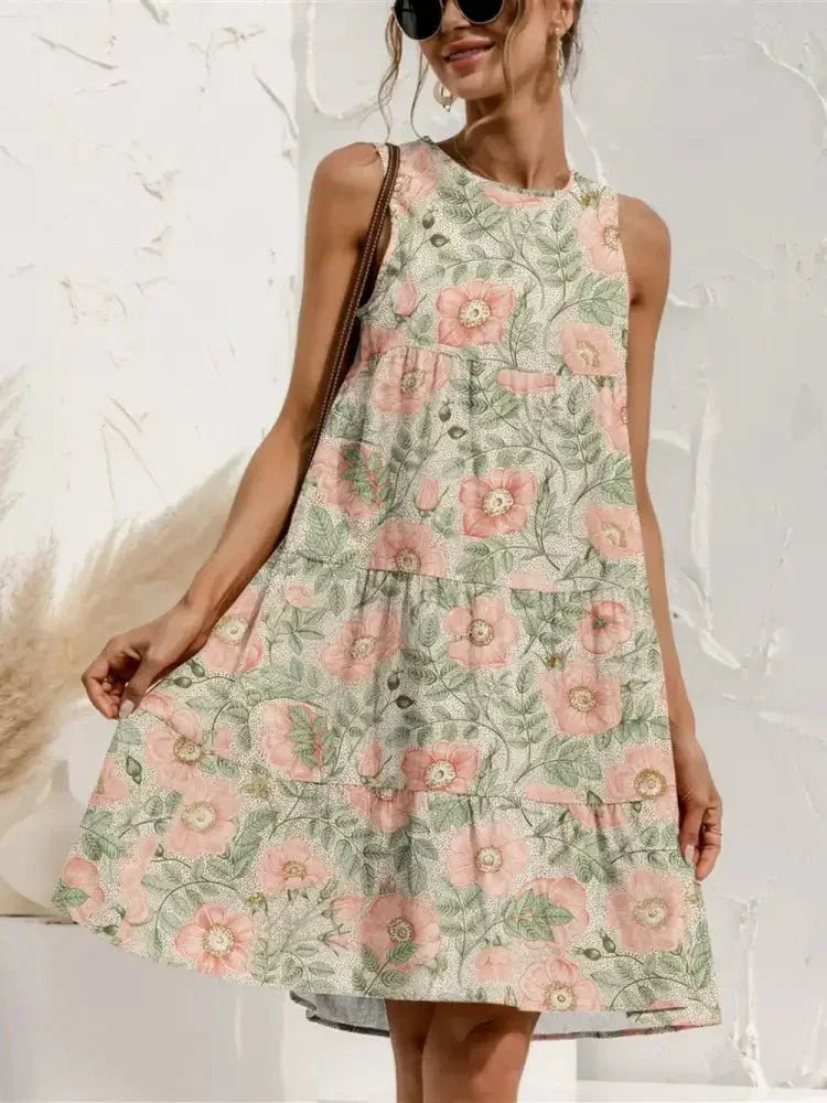 FAM - FAM Tiered Printed Round Neck Sleeveless Dress - Update AvenueEffortless Elegance: DressesTrendsi100100520161691100100520161691ade1c48c - 5c26 - 4e32 - ba89 - 0badcc072b44 - MaxWatermelon pink