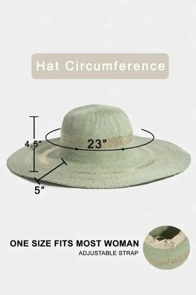 Fame Metallic Accent Trim Floppy Sun Hat