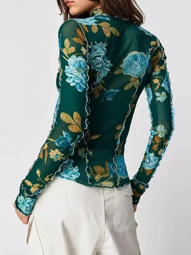 Floral Mock Neck Long Sleeve Top - Update AvenueTrendsi100100828866815100100828866815efcdaa3f - d663 - 4cd3 - 82c2 - 0401957d2407 - MaxDark Green