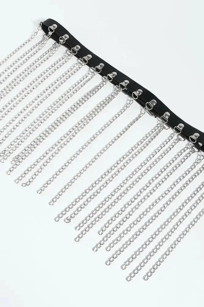 Fringed Chain PU Leather Belt - Update AvenueTrendsi101300014607707101300014607707Fringed Chain PU Leather BeltSilver