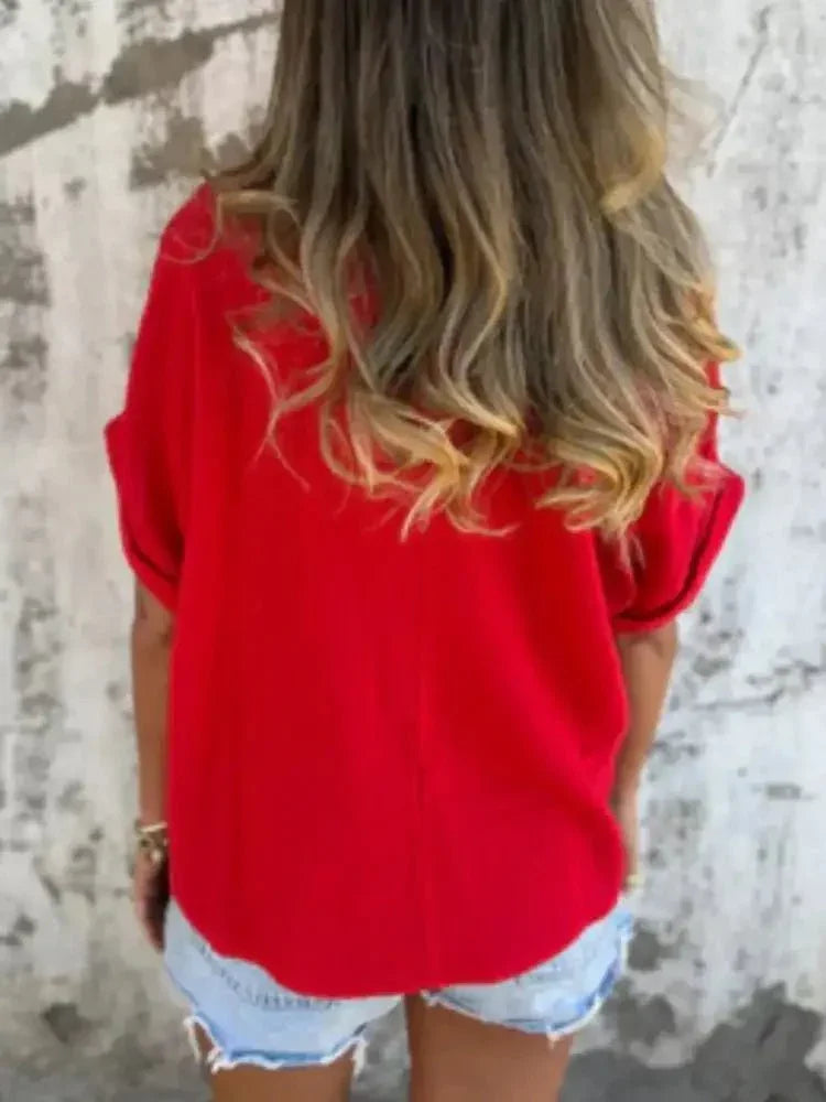 Full Size Loose Fit Short Sleeve T-Shirt Plus Size - Update AvenueT-ShirtsTrendsi100100447341706100100447341706fb087434 - 2a69 - 411b - 9ed5 - 348f2e818163 - Max - OriginRed