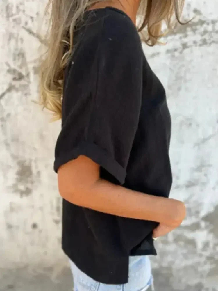 Full Size Loose Fit Short Sleeve T-Shirt Plus Size - Update AvenueT-ShirtsTrendsi10010044734197210010044734197236c092cd - 8a25 - 40d0 - 9464 - a1c39baae0b0 - Max - OriginBlack