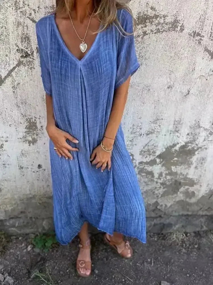 Full Size V - Neck Short Sleeve Midi Dress Plus Size - Update AvenueEffortless Elegance: DressesTrendsi1001008056810791001008056810794bbe1256 - fd11 - 4b36 - 9984 - 32d2220c8f3a - MaxBlue