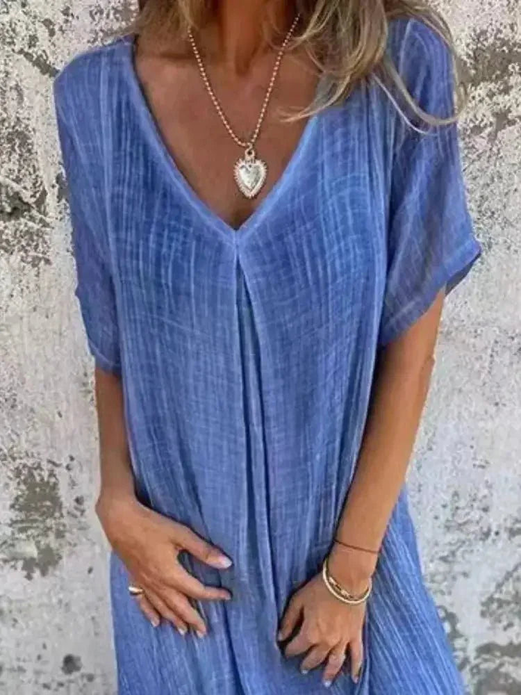 Full Size V - Neck Short Sleeve Midi Dress Plus Size - Update AvenueEffortless Elegance: DressesTrendsi100100805681079100100805681079cb243c35 - f75b - 48a2 - 8865 - d296e1b535fa - MaxBlue