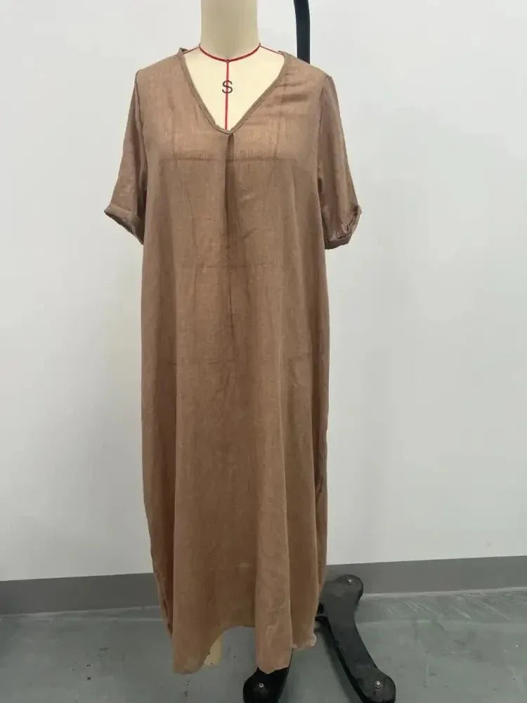 Full Size V - Neck Short Sleeve Midi Dress Plus Size - Update AvenueEffortless Elegance: DressesTrendsi1001008056819851001008056819858c5ee985 - 786a - 4dc7 - b458 - 31c83c97d47f - MaxTan