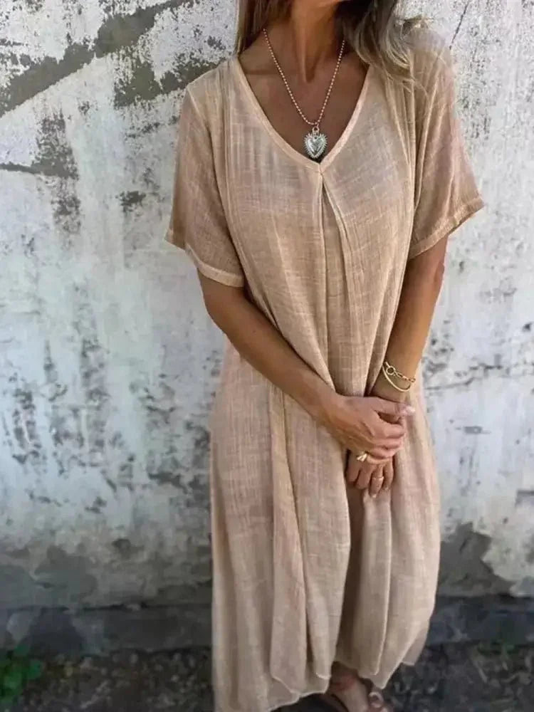 Full Size V - Neck Short Sleeve Midi Dress Plus Size - Update AvenueEffortless Elegance: DressesTrendsi100100805681985100100805681985bc2f1829 - ff3b - 4468 - b297 - f0bbc2b0e050 - MaxTan