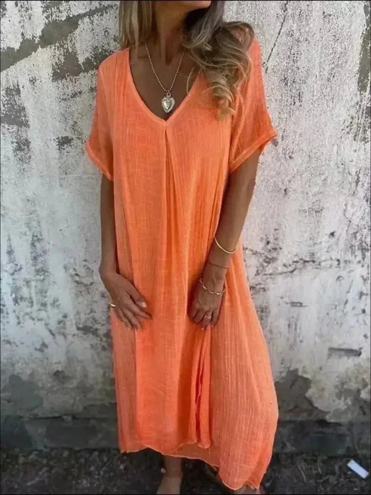 Full Size V - Neck Short Sleeve Midi Dress Plus Size - Update AvenueEffortless Elegance: DressesTrendsi10010080568764410010080568764467424148 - b368 - 4ddc - 9305 - ed411c4cd921 - MaxTangerine