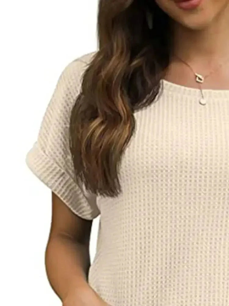 Full Size Waffle Knit Relaxed Fit T-Shirt Plus Size - Update AvenueT-ShirtsTrendsi100100743130767100100743130767b511f784 - 304e - 4825 - bb87 - 2bfa5156671a - Max - OriginApricot