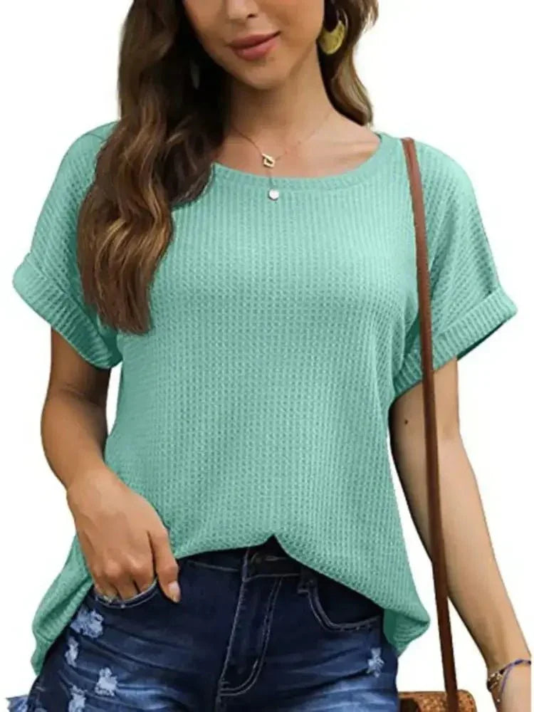 Full Size Waffle Knit Relaxed Fit T-Shirt Plus Size - Update AvenueT-ShirtsTrendsi1001007431396531001007431396534a32172a - 3343 - 4492 - 9560 - 952d524ef2bd - Max - OriginGreen
