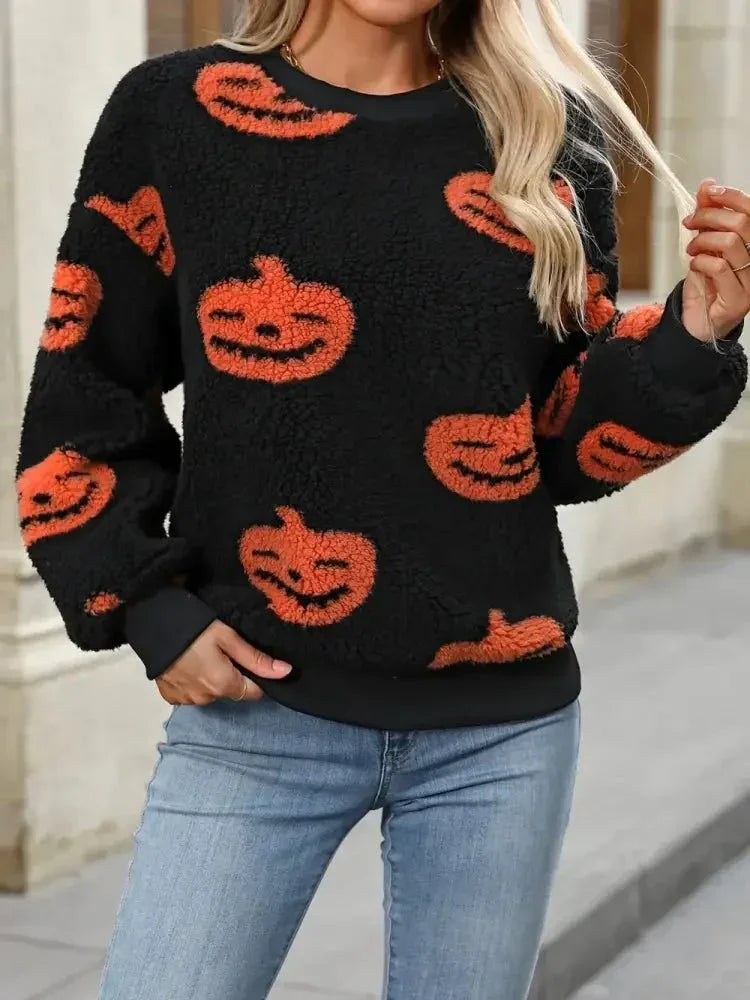 Fuzzy Pumpkin Round Neck Dropped Shoulder Sweater - Update AvenueHalloweenTrendsi100100215564109100100215564109246eca0c - d54d - 4158 - 9ee9 - e7c6fd064fe1 - MaxOrange