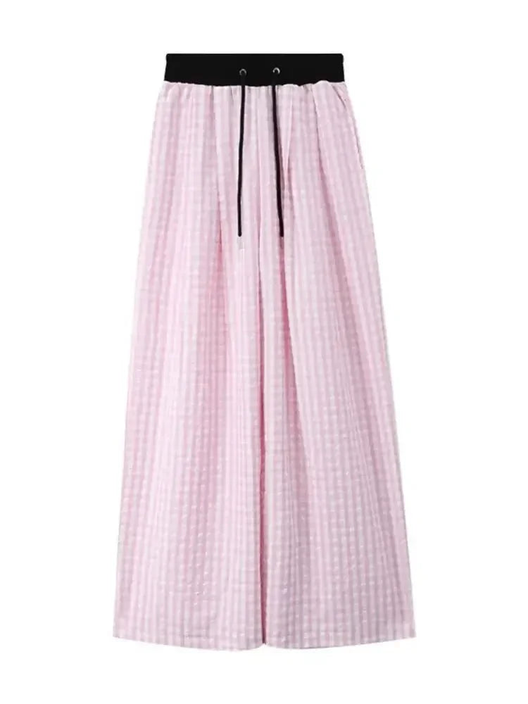 Gingham Wide Leg Drawstring Pants - Update AvenueTrendsi10010028552328210010028552328220a21a89 - 6eb6 - 4b20 - b455 - 00ef09b9c446 - Max - OriginPink