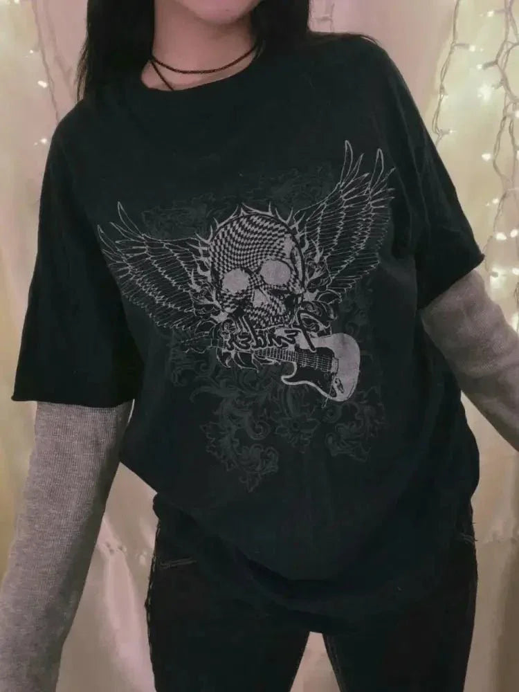 Graphic Round Neck Short Sleeve T-Shirt - Update AvenueT-ShirtsTrendsi100100325271009100100325271009ed7b142f - 1966 - 4aa0 - 919e - 2a5ddde4ea07 - MaxBlack