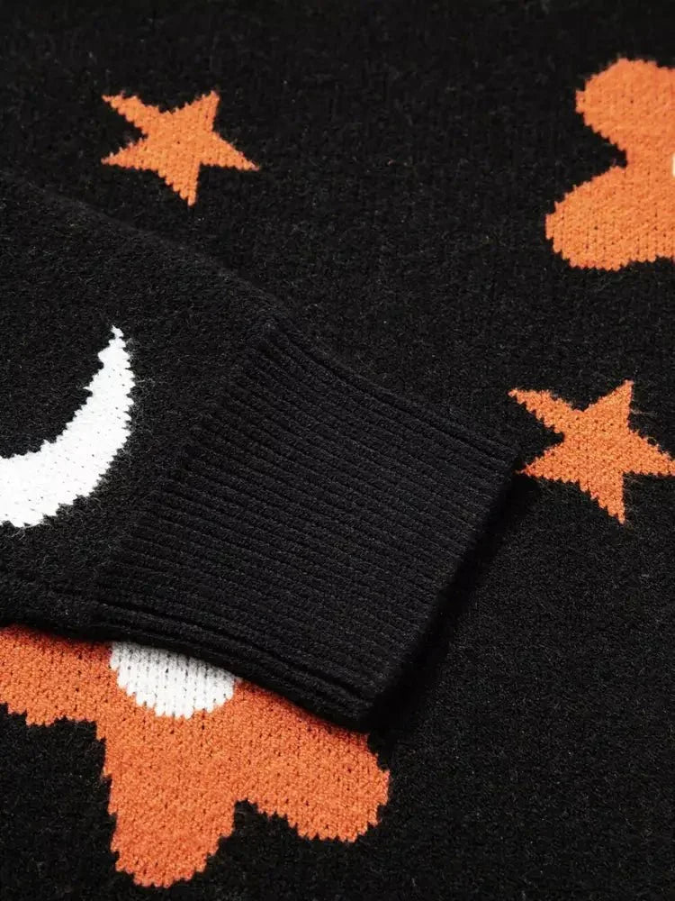 Halloween Gothic Pattern Long Sleeve Sweater - Update AvenueHalloweenTrendsi100100285406243100100285406243888b372bf7f849e9803f3b650d27a361 - Max - OriginBlack