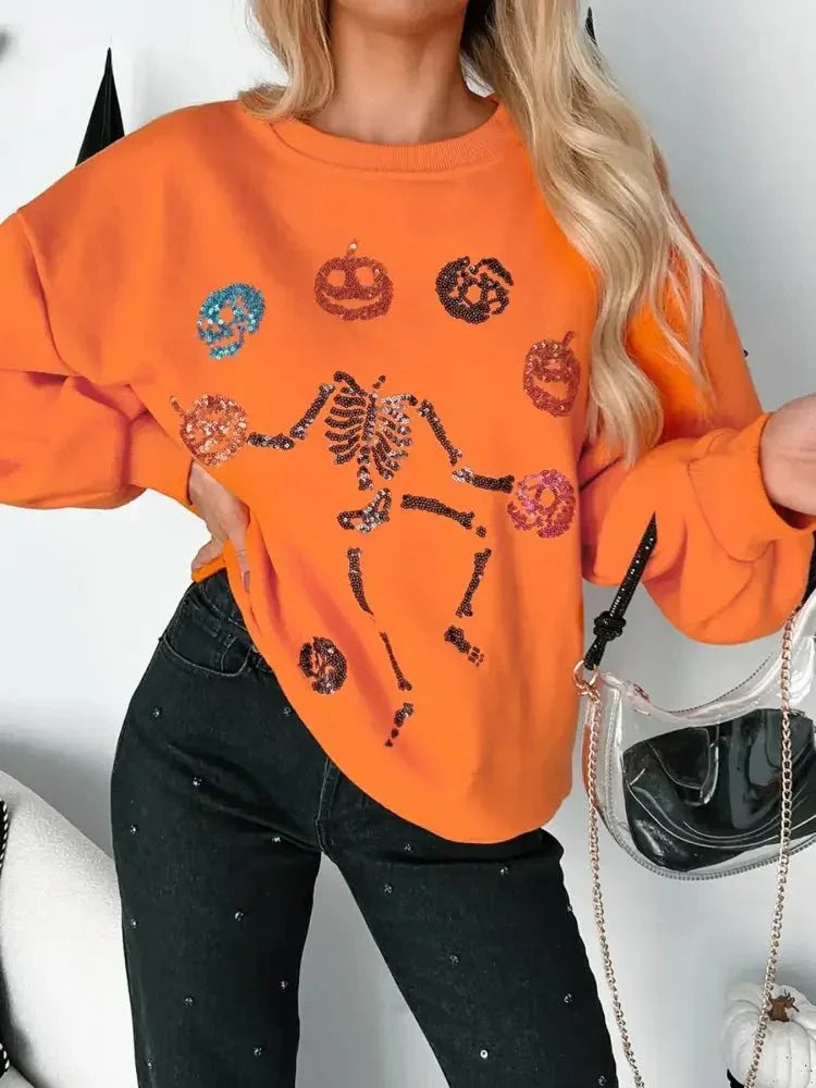 Halloween Skeleton Pumpkin Sweatshirt - Update AvenueHalloweenTrendsi10010066394151010010066394151040b1a8c85d5441e4ad2e043e90fb5724 - Max - OriginOrange