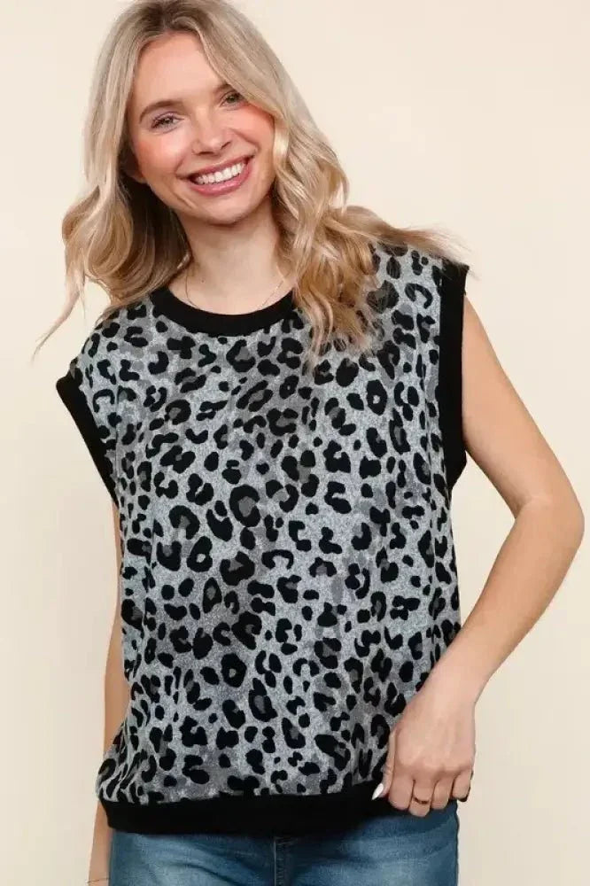 Haptics Leopard Print Dolman Cap Sleeve Knit Top - Update AvenueT-ShirtsTrendsi100100860951824100100860951824bc942409b5d644e1905d139854448af2 - Max - OriginGrey/Black