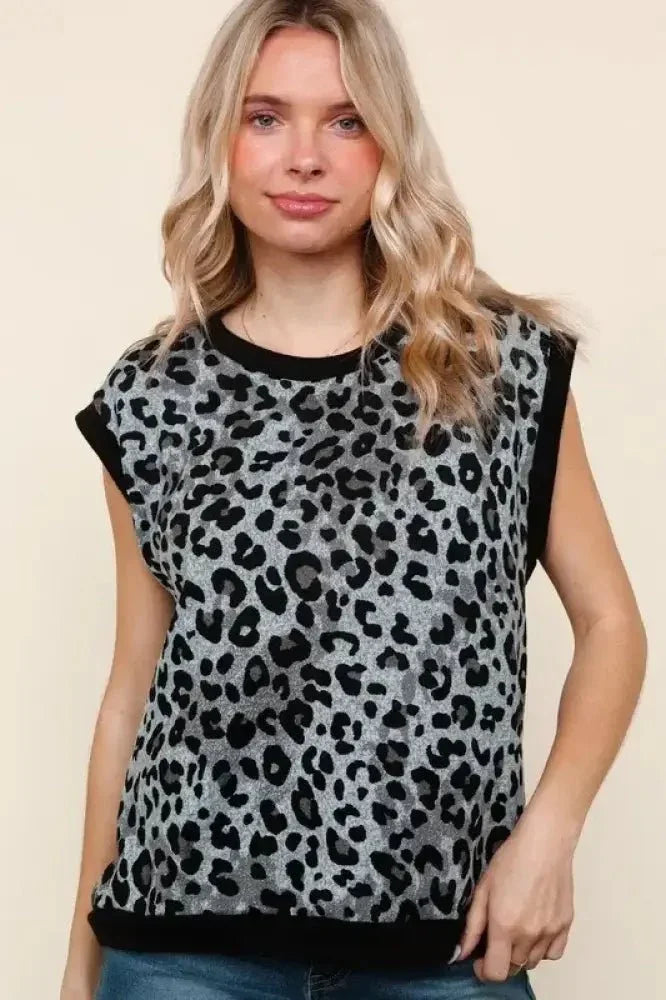 Haptics Leopard Print Dolman Cap Sleeve Knit Top - Update AvenueT-ShirtsTrendsi100100860951824100100860951824b1f51362c1674340987dfd35a61bc5eb - Max - OriginGrey/Black