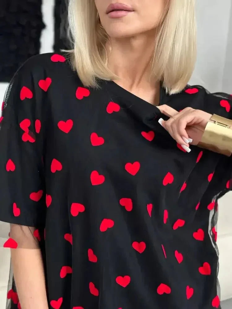 Heart Print Oversized T-Shirt - Update AvenueT-ShirtsTrendsi100100200941031100100200941031a19784b60a274d2fa89f2828b172f56b - Max - OriginBlack