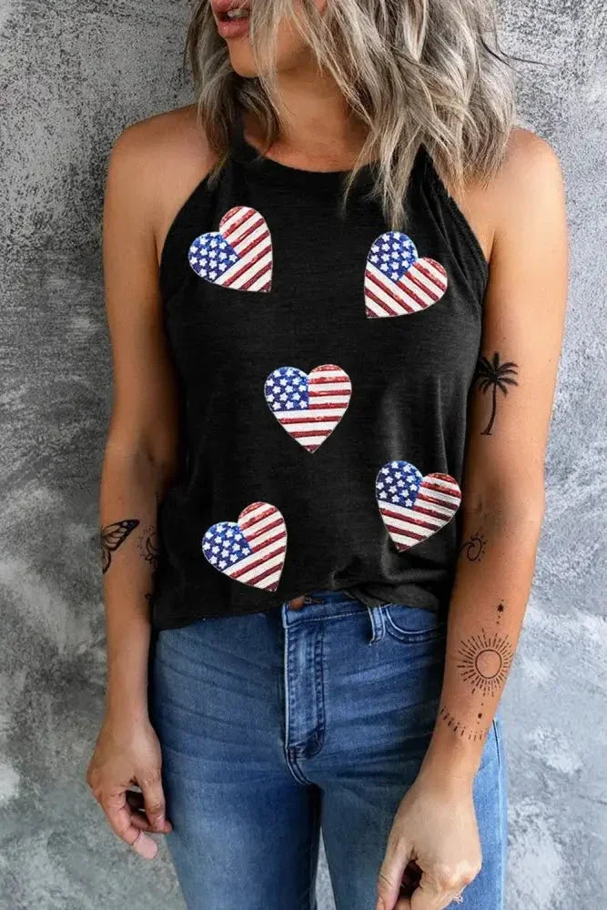 Heart US Flag Round Neck Grecian Neck Tank - Update AvenueHonor the Stars and StripesTrendsi100100633781827100100633781827b65a3022 - de91 - 4eb5 - b24f - 953bb26838dd - MaxBlack