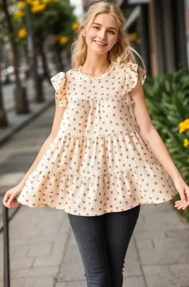 Heimish Full Size Butterfly Short Sleeve Round Neck Ditsy Floral Print Tiered Top Plus Size - Update AvenueVacation StyleTrendsi10010097434166110010097434166119180625 - d9e2 - 4ae7 - be24 - 94b04bc976f1 - MaxTaupe