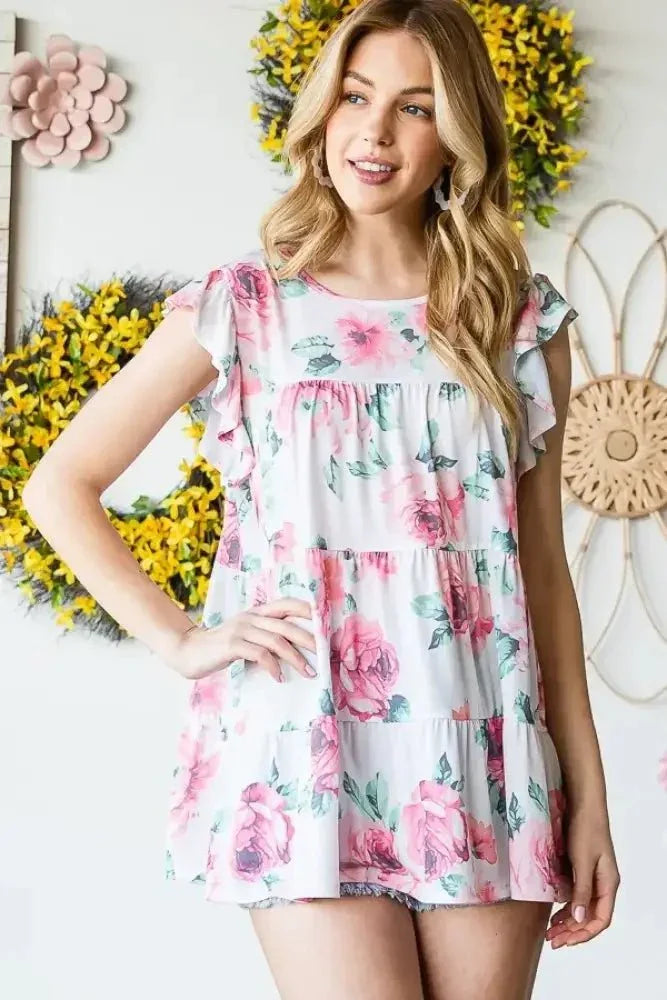 Heimish Full Size Butterfly Short Sleeve Round Neck Floral Print Tiered Top Plus Size - Update AvenueVacation StyleTrendsi1001008155910771001008155910774728c8c9 - 9f07 - 490f - 9f05 - 3ae0c18b53b2 - MaxCream