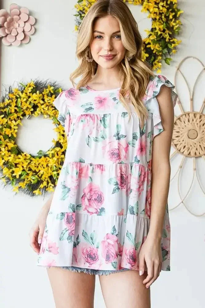 Heimish Full Size Butterfly Short Sleeve Round Neck Floral Print Tiered Top Plus Size - Update AvenueVacation StyleTrendsi100100815591077100100815591077ed3b4980 - 1236 - 468e - 927c - 28cd76ec7978 - MaxCream