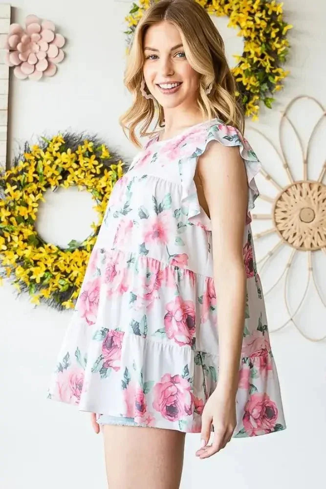 Heimish Full Size Butterfly Short Sleeve Round Neck Floral Print Tiered Top Plus Size - Update AvenueVacation StyleTrendsi1001008155910771001008155910771b3d356e - 2dda - 4926 - a128 - 700b02fc50ad - MaxCream