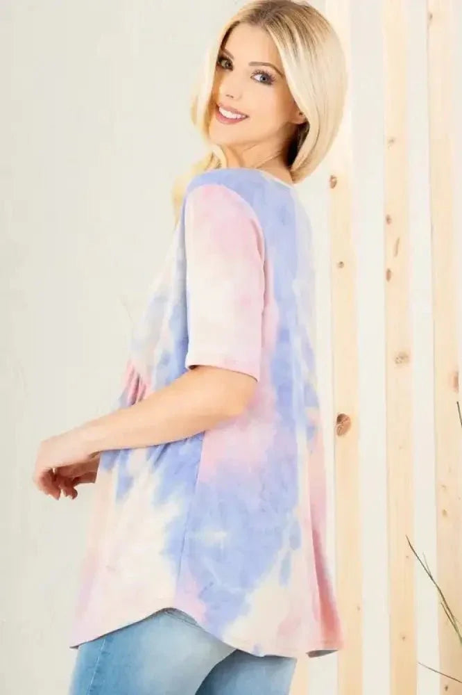 Heimish Full Size Crisscross Tie Dye Babydoll Top Plus Size - Update AvenueVacation StyleTrendsi100100615151851100100615151851896c058c - 74ab - 4f01 - 8460 - 53480143249a - MaxBlue/Pink