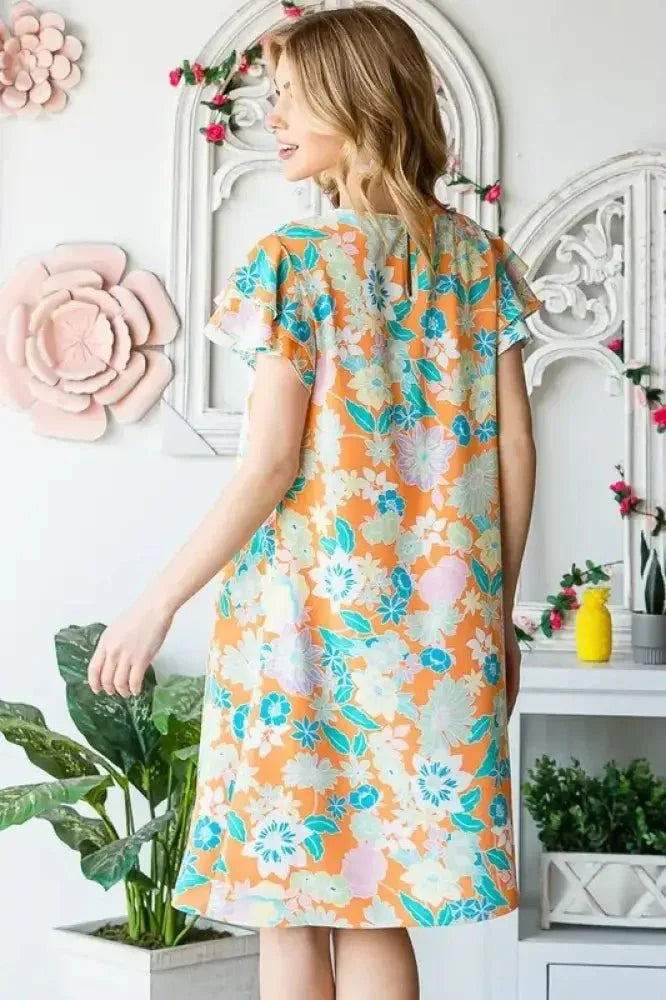 Heimish Full Size Ruffled Short Sleeve Floral Mini Dress Plus Size - Update AvenueVacation StyleTrendsi100100529431338100100529431338ee2423a5 - a1c3 - 402a - 92db - 55dbe275af9a - MaxOrange