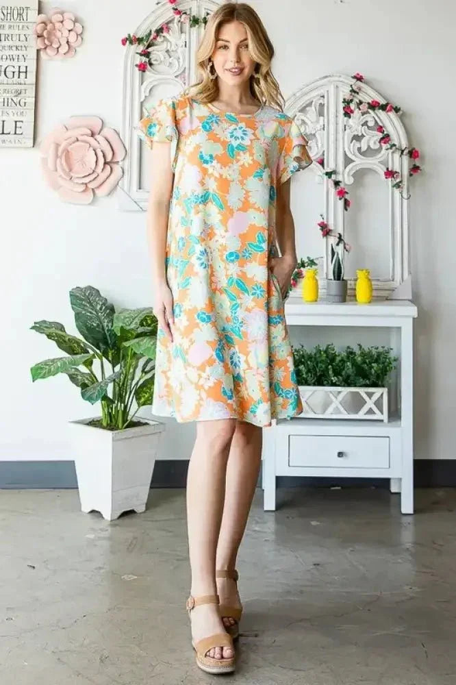 Heimish Full Size Ruffled Short Sleeve Floral Mini Dress Plus Size - Update AvenueVacation StyleTrendsi100100529431338100100529431338bbadb192 - f4f5 - 407a - b109 - 072f445a6b71 - MaxOrange