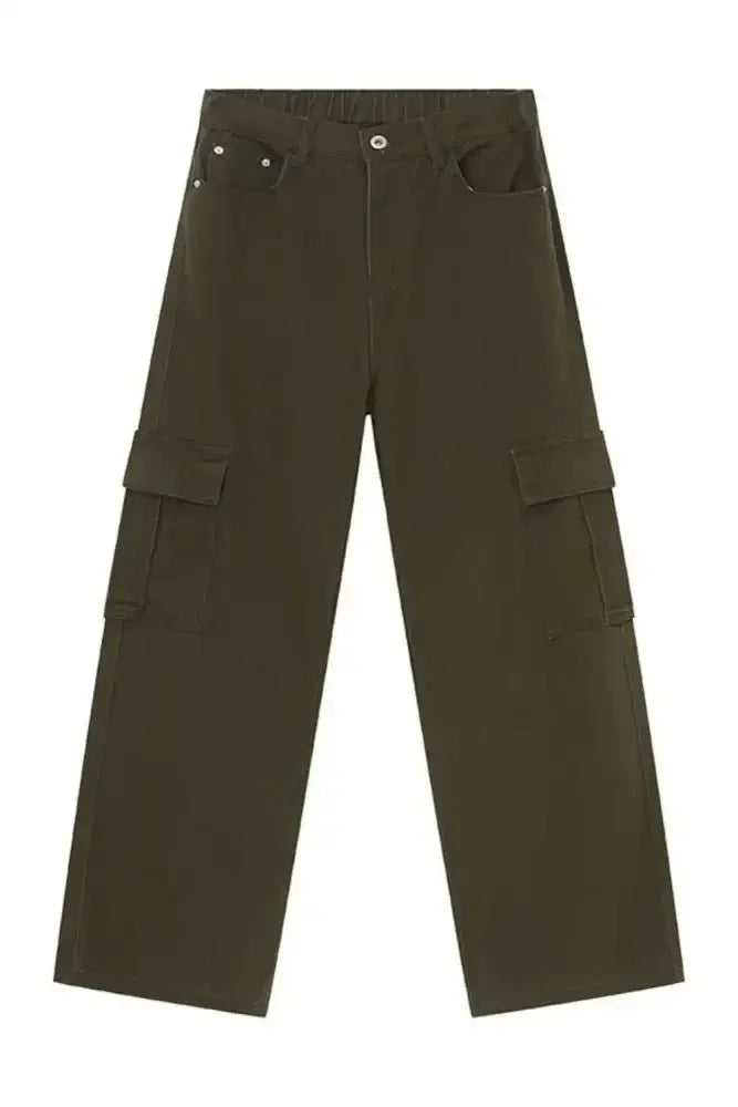 Hight Rise Wide Leg Cargo Pants - Update AvenueTrendsi100400393235962100400393235962Hight Rise Wide Leg Cargo PantsArmy Green