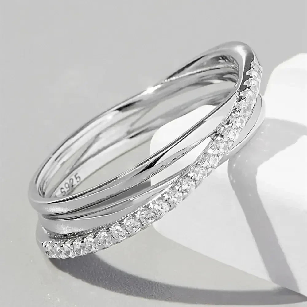Inlaid Zircon 925 Sterling Silver Ring - Update AvenueRingTrendsi100500612911152100500612911152Inlaid Zircon 925 Sterling Silver RingSilver