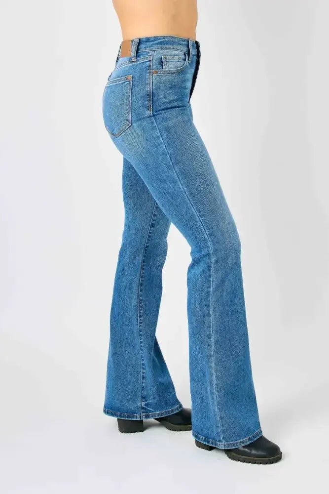 Judy Blue Full Size High-Waisted Classic Flare Jeans Plus Size