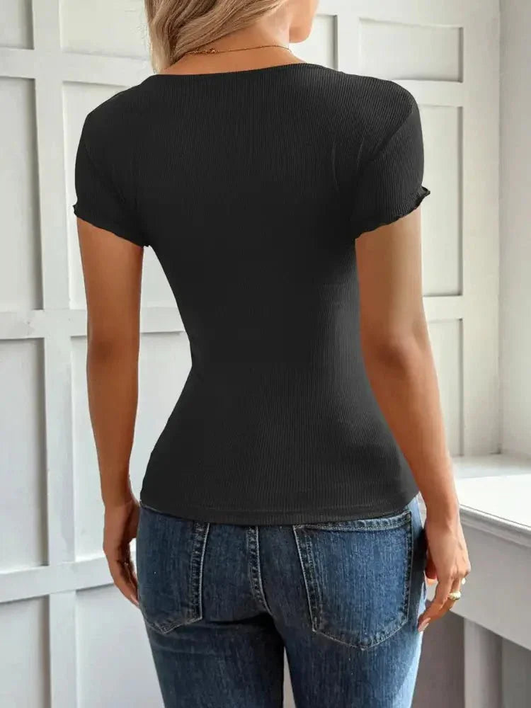 Lace Detail Short Sleeve T-Shirt - Update AvenueT-ShirtsTrendsi10010063364649910010063364649969dd58f02c424ac8bdac01f84fe221ab - Max - OriginBlack