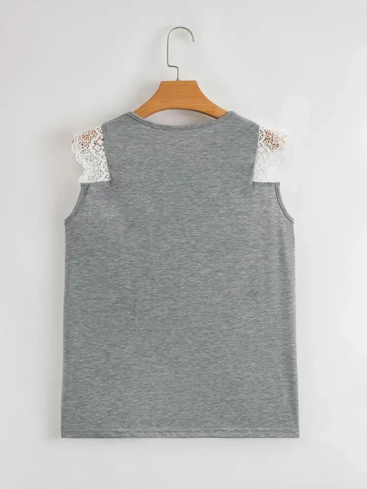 Lace Trim Cross - Front V - Neck Tank Top - Update AvenueTrendsi1001006384718741001006384718745f72ac95163d49cf86590256976dd8d2 - Max - OriginDark Gray