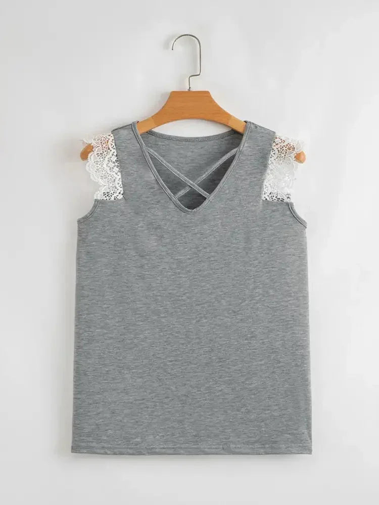 Lace Trim Cross - Front V - Neck Tank Top - Update AvenueTrendsi100100638471874100100638471874d990732a - 49e8 - 423c - 875c - 3bcef32c5d4b - Max - OriginDark Gray