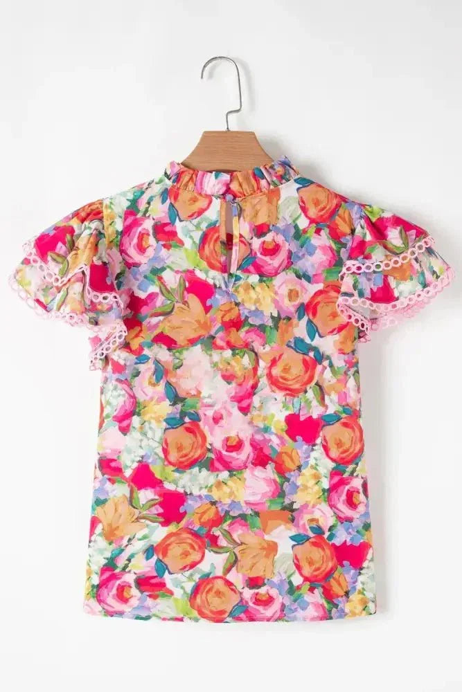 Lace Trim Ruffle Cap Sleeve Floral Blouse - Update AvenueTrendsi100100576154597100100576154597521db1e6 - 8546 - 4cd1 - bd00 - 4a5ea538b82b - MaxFloral