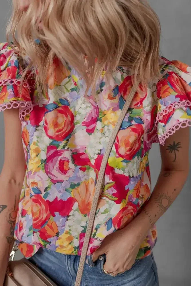 Lace Trim Ruffle Cap Sleeve Floral Blouse - Update AvenueTrendsi100100576154597100100576154597a1e839b1 - f629 - 44a0 - 9816 - fd31284362b1 - MaxFloral