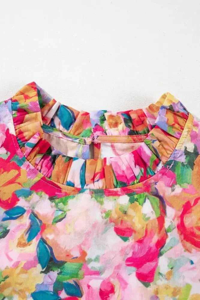 Lace Trim Ruffle Cap Sleeve Floral Blouse - Update AvenueTrendsi1001005761545971001005761545978fe537ee - 2d8c - 4e66 - b0a6 - e751e750eca8 - MaxFloral