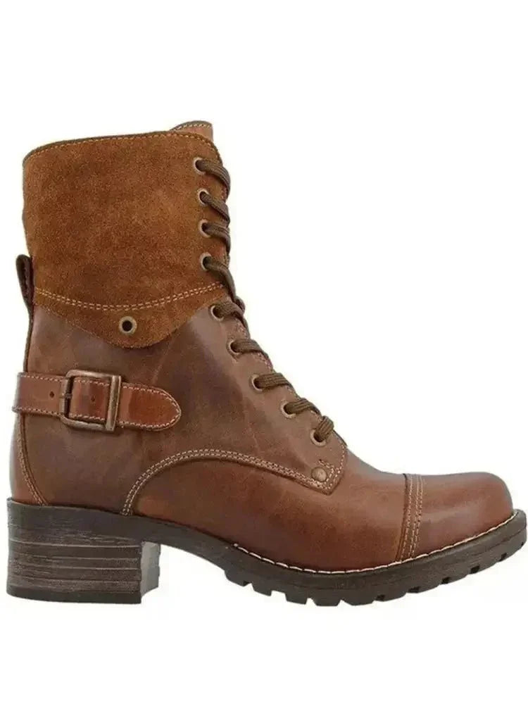 Lace - Up Block Heel Boots - Update AvenueTrendsi100600657721066100600657721066Lace - Up Block Heel BootsBrown