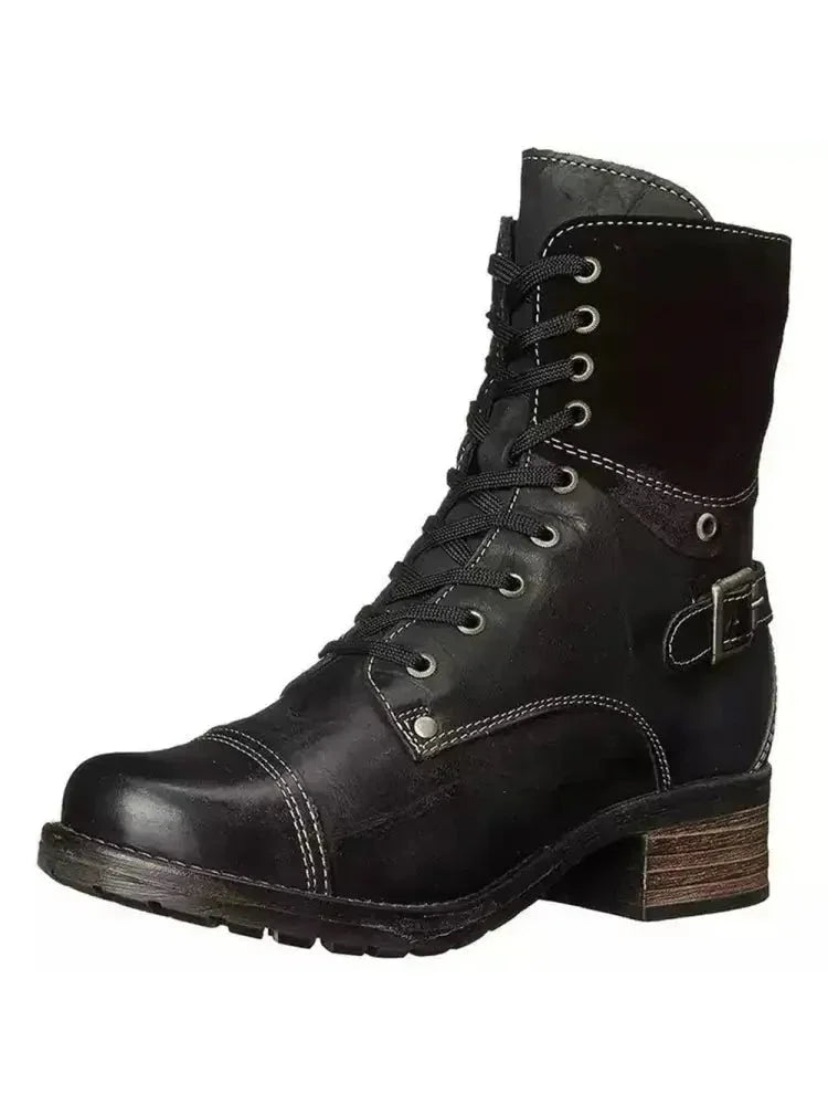 Lace - Up Block Heel Boots - Update AvenueTrendsi100600657721917100600657721917Lace - Up Block Heel BootsChocolate