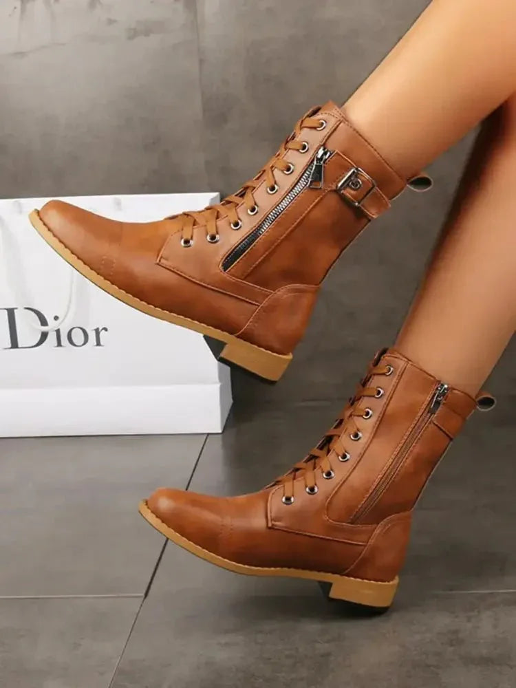 Lace - Up Buckle Detail Boots - Update AvenueTrendsi100600617783068100600617783068Lace - Up Buckle Detail BootsBrown