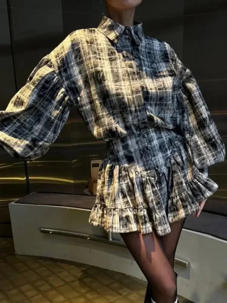 Lantern Sleeve Shirt and Ruffled Skirt Set - Update AvenueTrendsi10010039049499610010039049499633264b87 - 5f4b - 4088 - 9aa5 - f48b1865f7b2 - MaxLight Gray