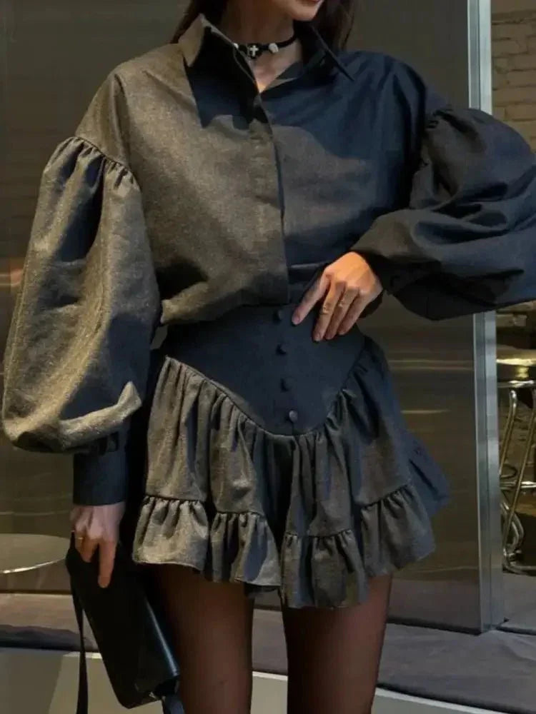 Lantern Sleeve Shirt and Ruffled Skirt Set - Update AvenueTrendsi100100390497521100100390497521b3b8f511 - 87dd - 4738 - 827a - 6ba3da7c3e5a - MaxDark Gray