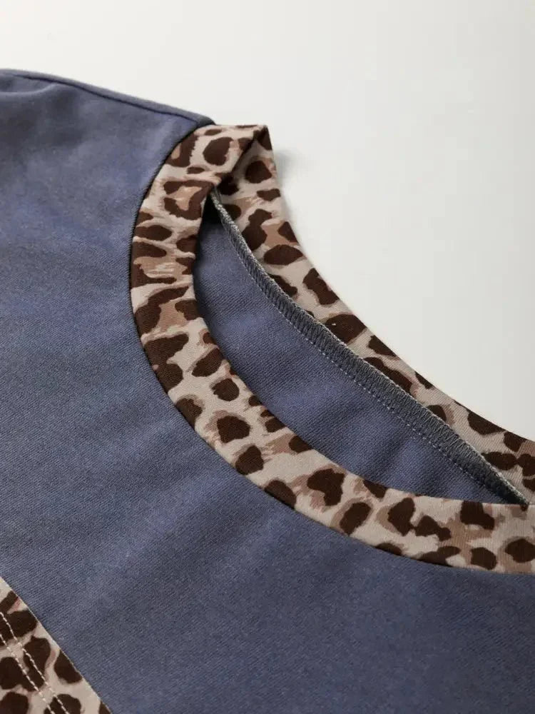 Leopard Color Block Long Sleeve Drop Shoulder Top - Update AvenueT-ShirtsTrendsi100100231418018100100231418018aaee5d669bbc45b6a0c58042f8697c61 - Max - OriginDark Blue
